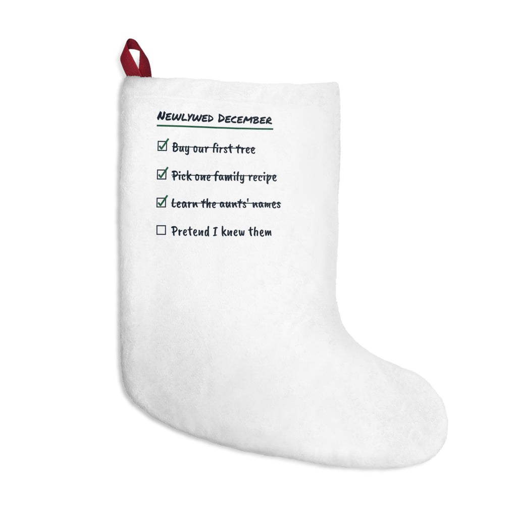 Funny Newlywed Christmas Stocking Learn The Aunts Names Checklist