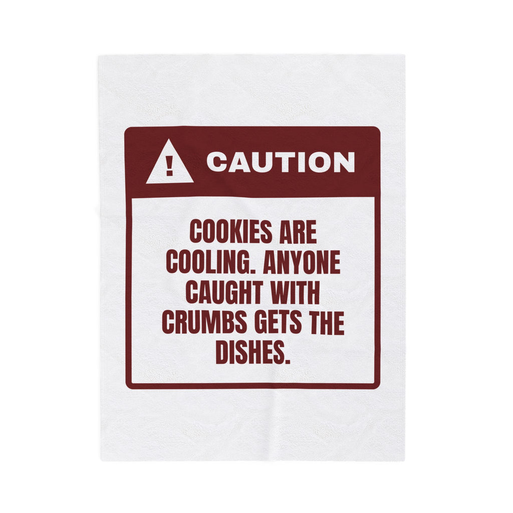 Funny Christmas Baking Throw Blanket Crumbs Mean Dish Duty Warning