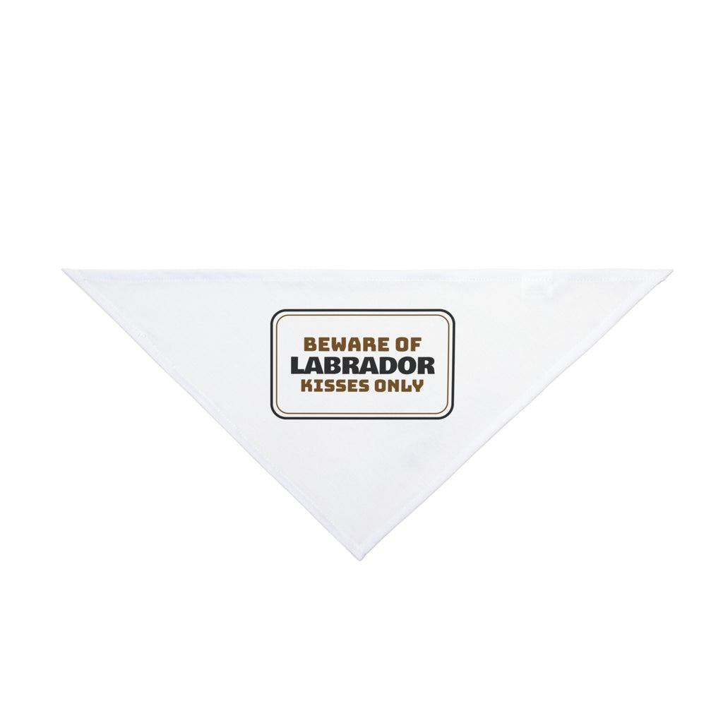 Funny Labrador Sign Dog Bandana Beware Of Kisses For Dog Owners