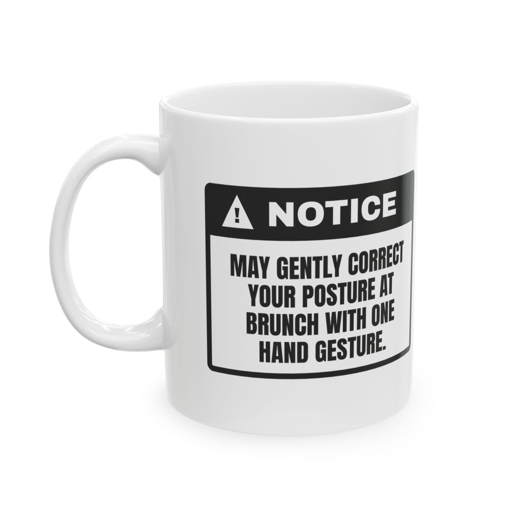 Funny Yoga Teacher Mug Notice Corrects Posture At Brunch