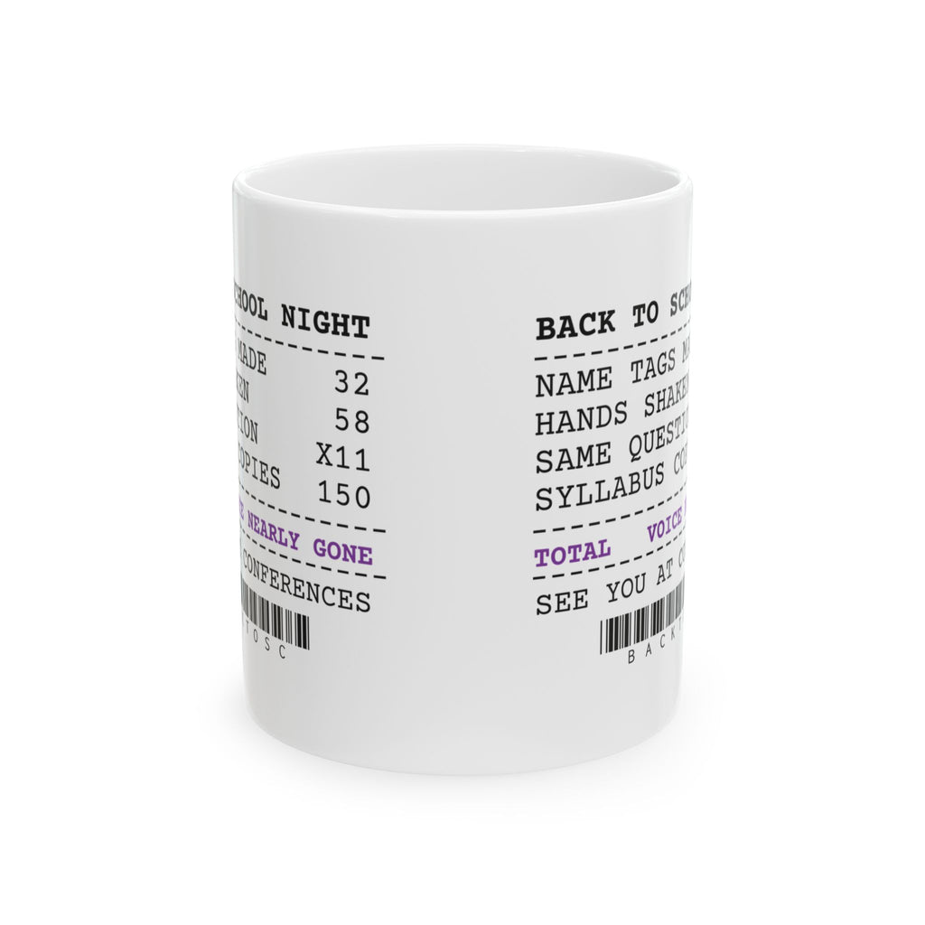 Funny Teacher Coffee Mug Back To School Night Receipt For Teachers