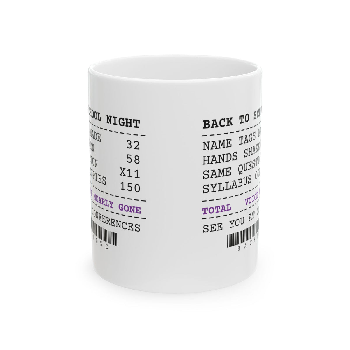 Funny Teacher Coffee Mug Back To School Night Receipt For Teachers