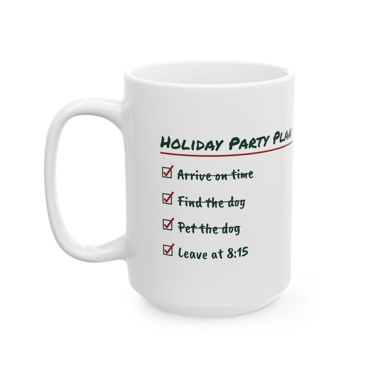 Funny Introvert Christmas Coffee Mug Holiday Party Plan Leave At 8:15