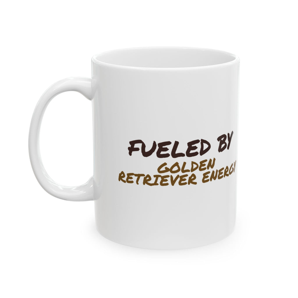 Golden Retriever Energy Coffee Mug Fueled By