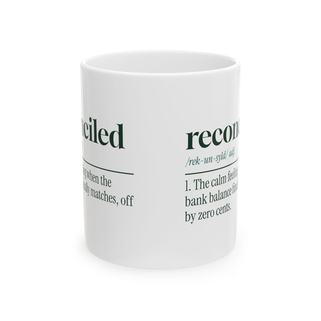 Funny Accountant Coffee Mug Reconciled Off By Zero Cents Dictionary