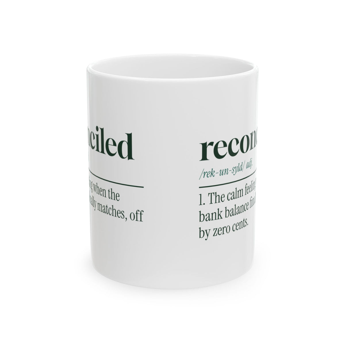 Funny Accountant Coffee Mug Reconciled Off By Zero Cents Dictionary