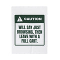 Funny Christmas Shopping Throw Blanket Just Browsing Warning For Shoppers