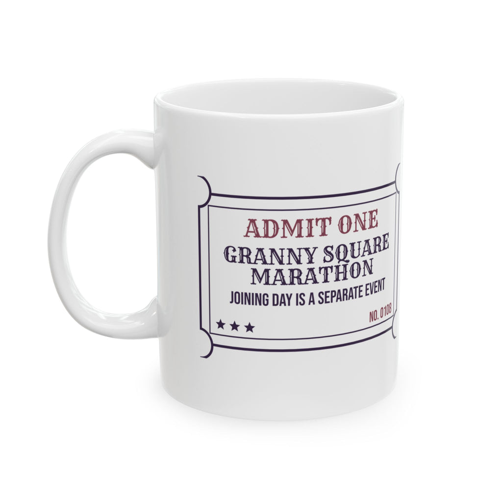 Funny Crochet Coffee Mug Granny Squares Ticket For Crocheters