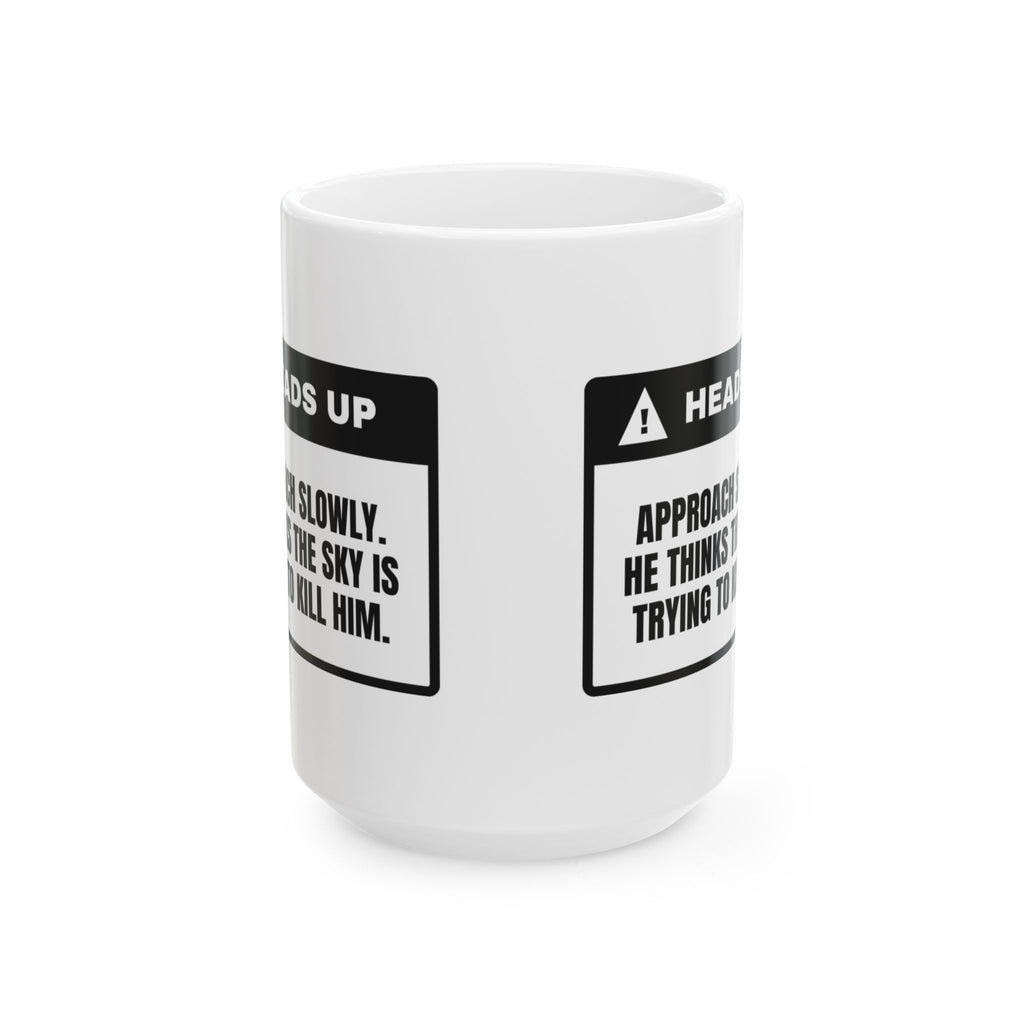 Funny Fireworks Coffee Mug Sky Is Trying To Kill Him For Dog Dads