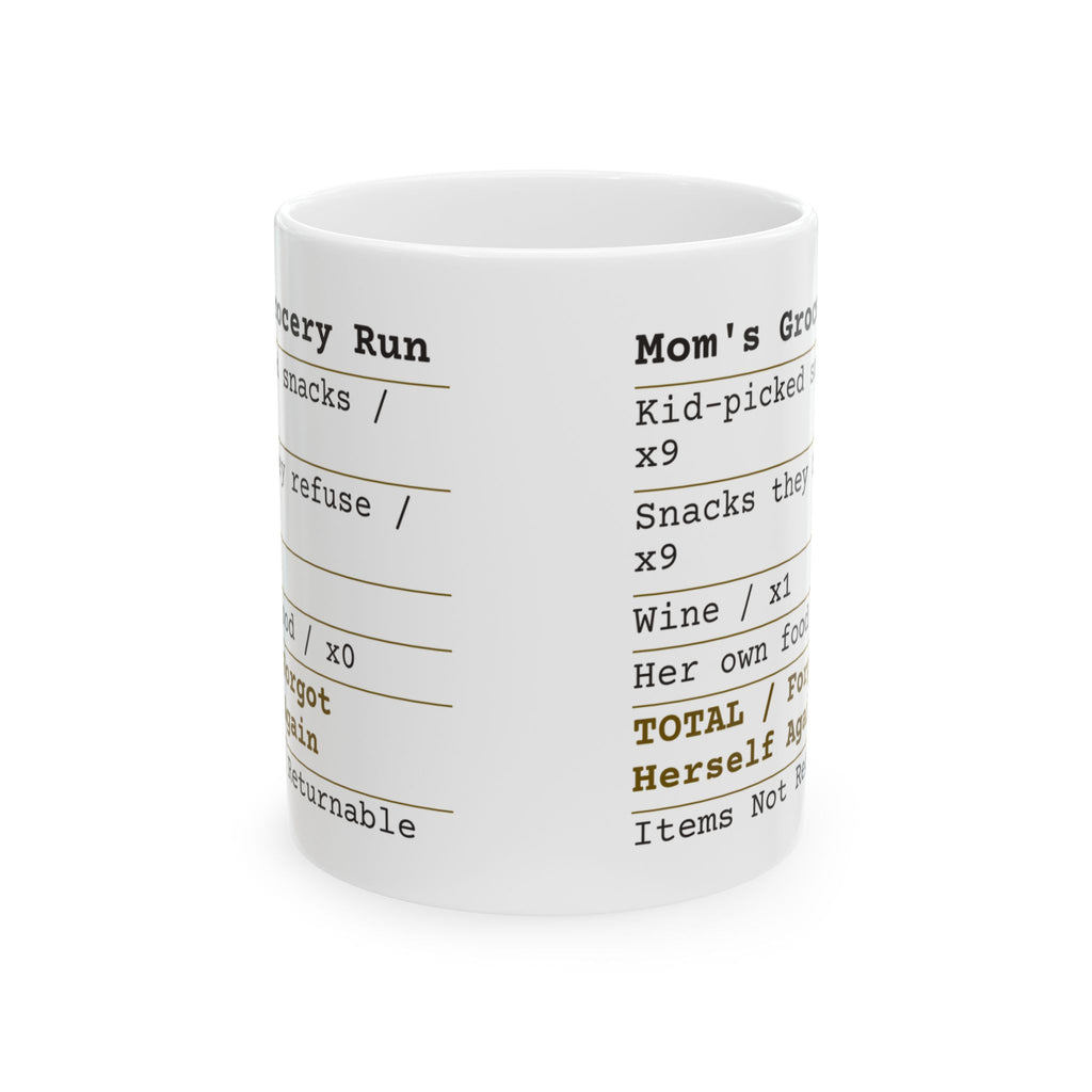 Funny Mom Grocery Receipt Coffee Mug Forgot Herself Again For Mom