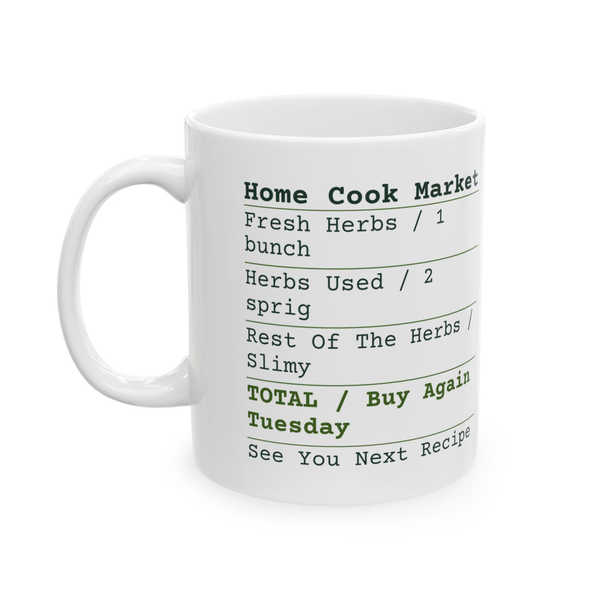 Funny Cooking Coffee Mug Rest Of The Herbs Receipt For Home Cooks