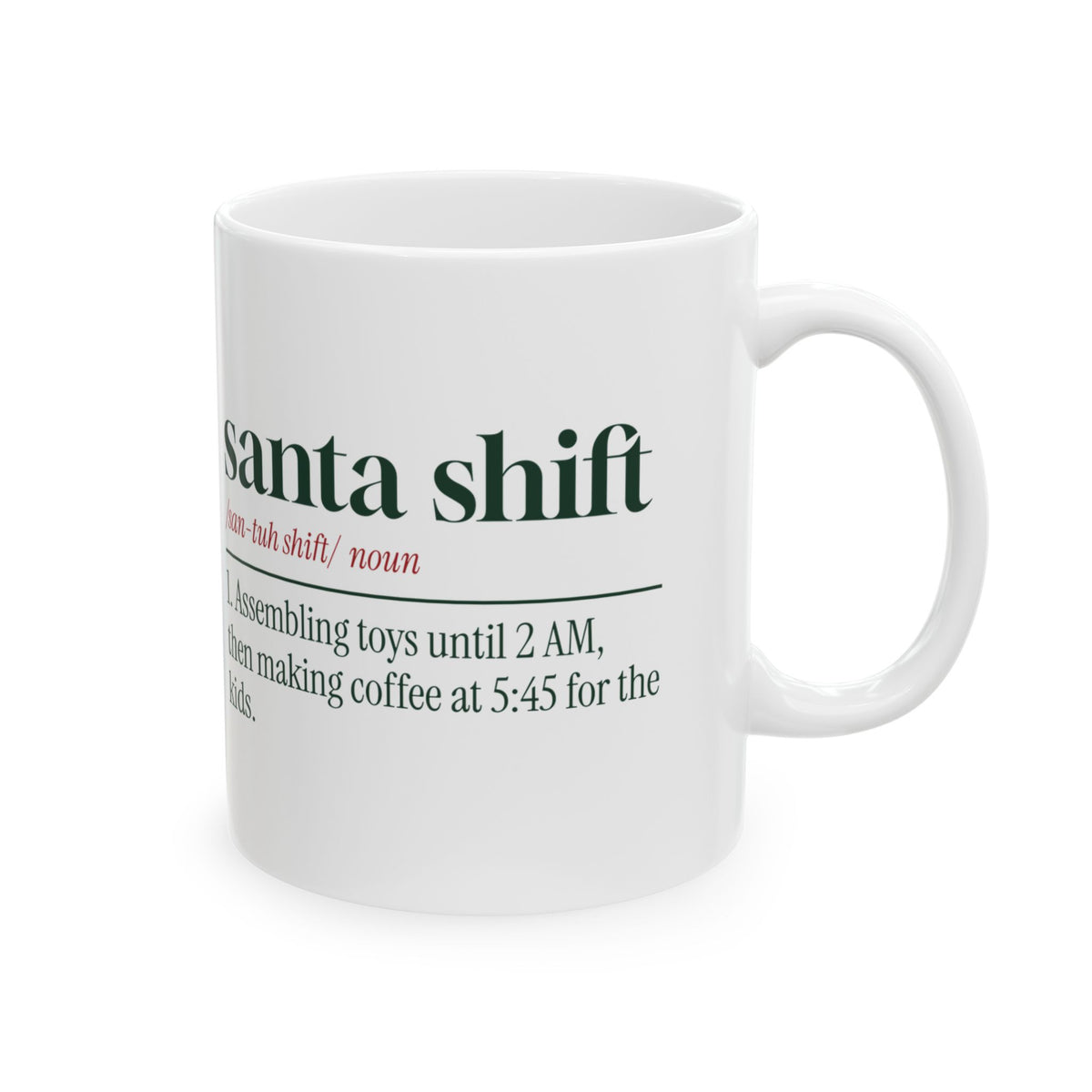 Funny Christmas Coffee Mug Santa Shift Dictionary For Parents