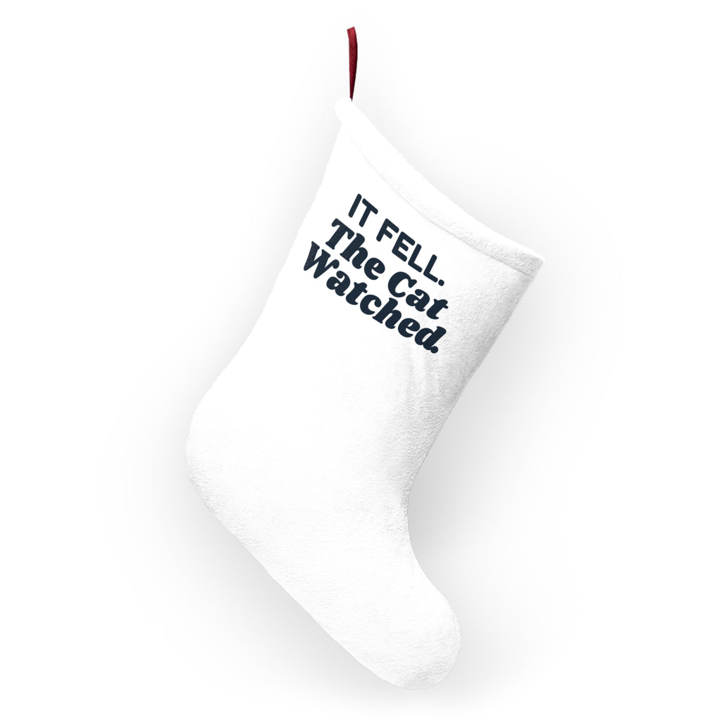 Funny Christmas Cat Christmas Stocking It Fell The Cat Watched