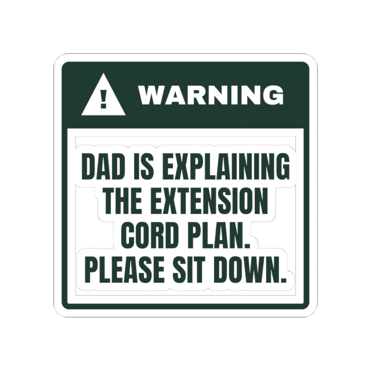 Funny Christmas Sticker Dad Has A Cord Plan Warning For Dad