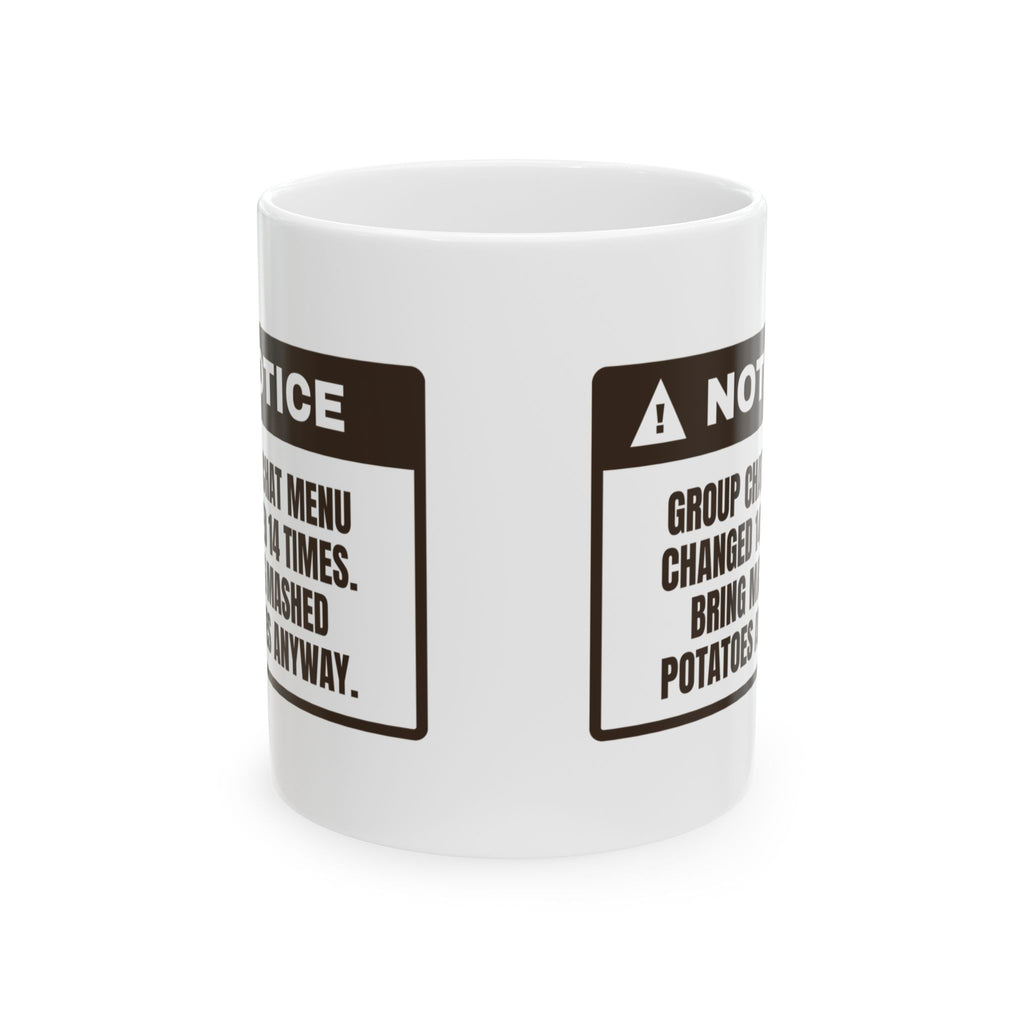Funny Friendsgiving Coffee Mug Menu Changed 14 Times Bring Potatoes