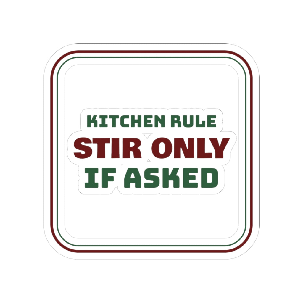 Funny Christmas Hostess Sticker Stir Only If Asked Kitchen Sign