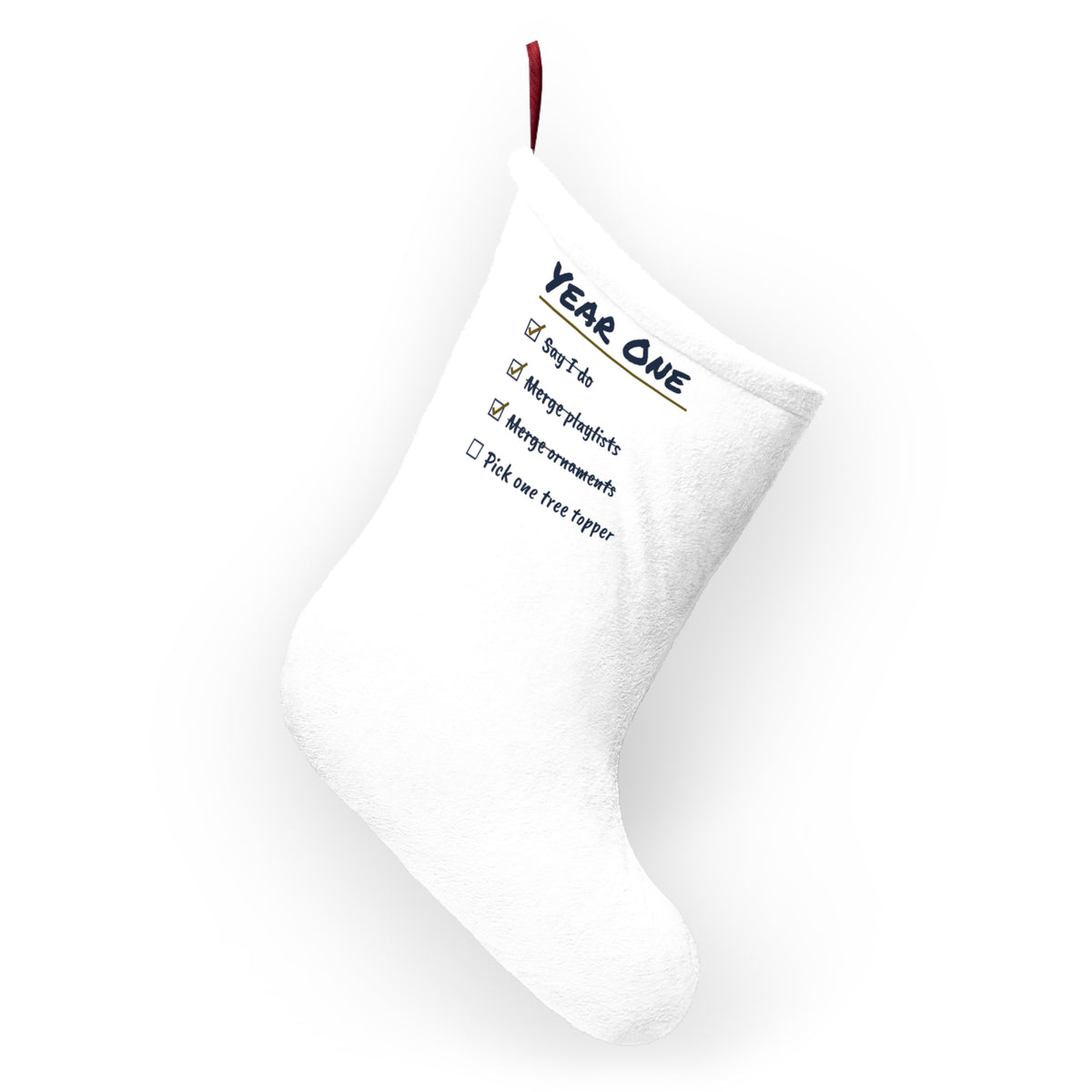 Funny Newlywed Christmas Stocking Pick One Tree Topper Checklist