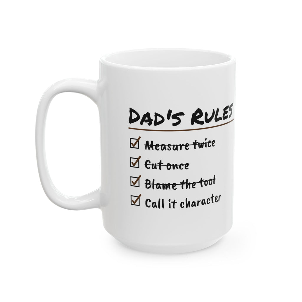 Funny Dad Coffee Mug Dads Rules Checklist For Dads