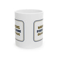 Funny Ugly Sweater Coffee Mug Static Zone Do Not Hug Sign