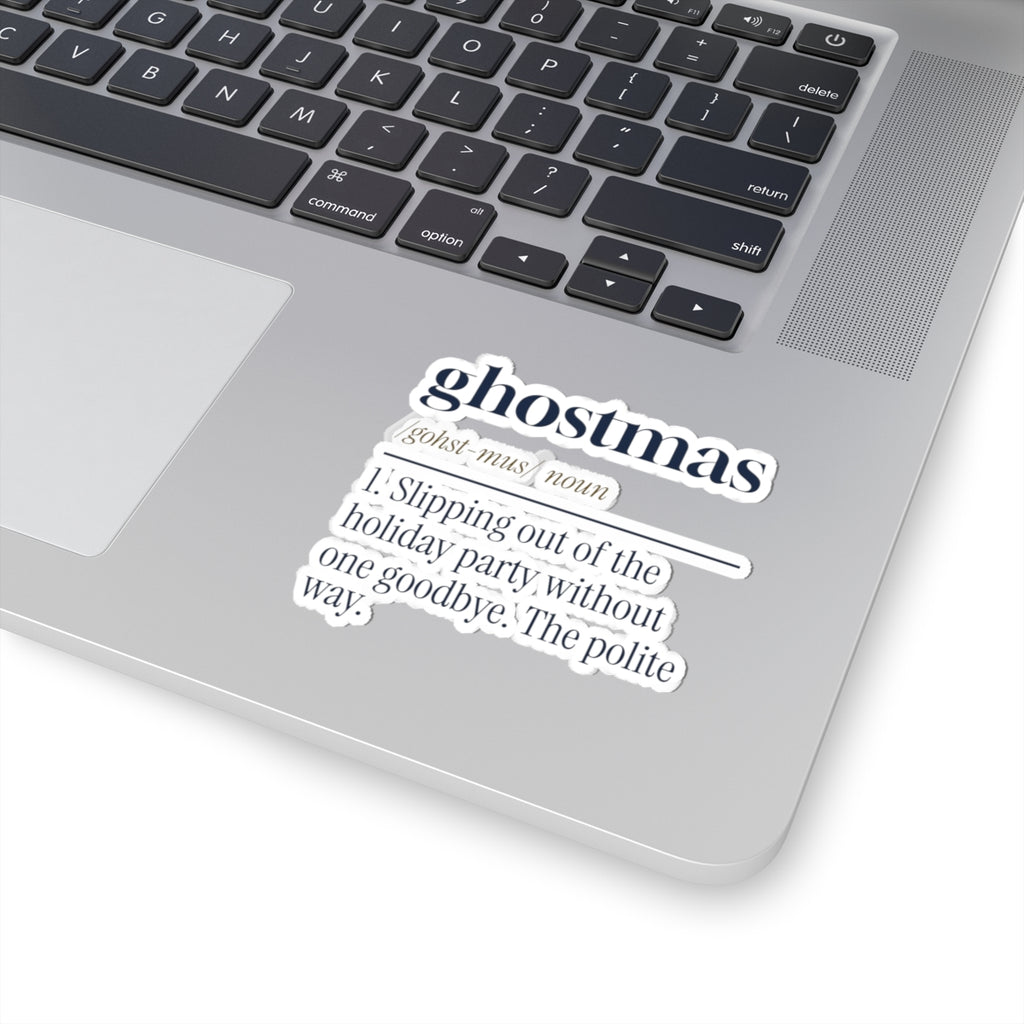 Funny Christmas Introvert Sticker Ghostmas Dictionary Definition