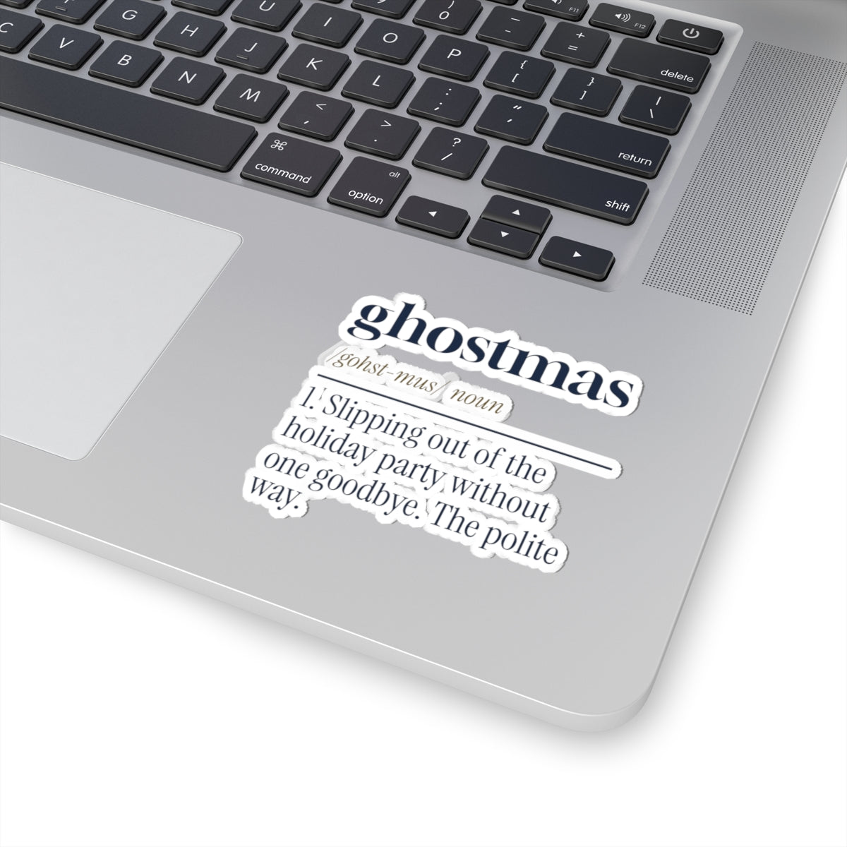 Funny Christmas Introvert Sticker Ghostmas Dictionary Definition