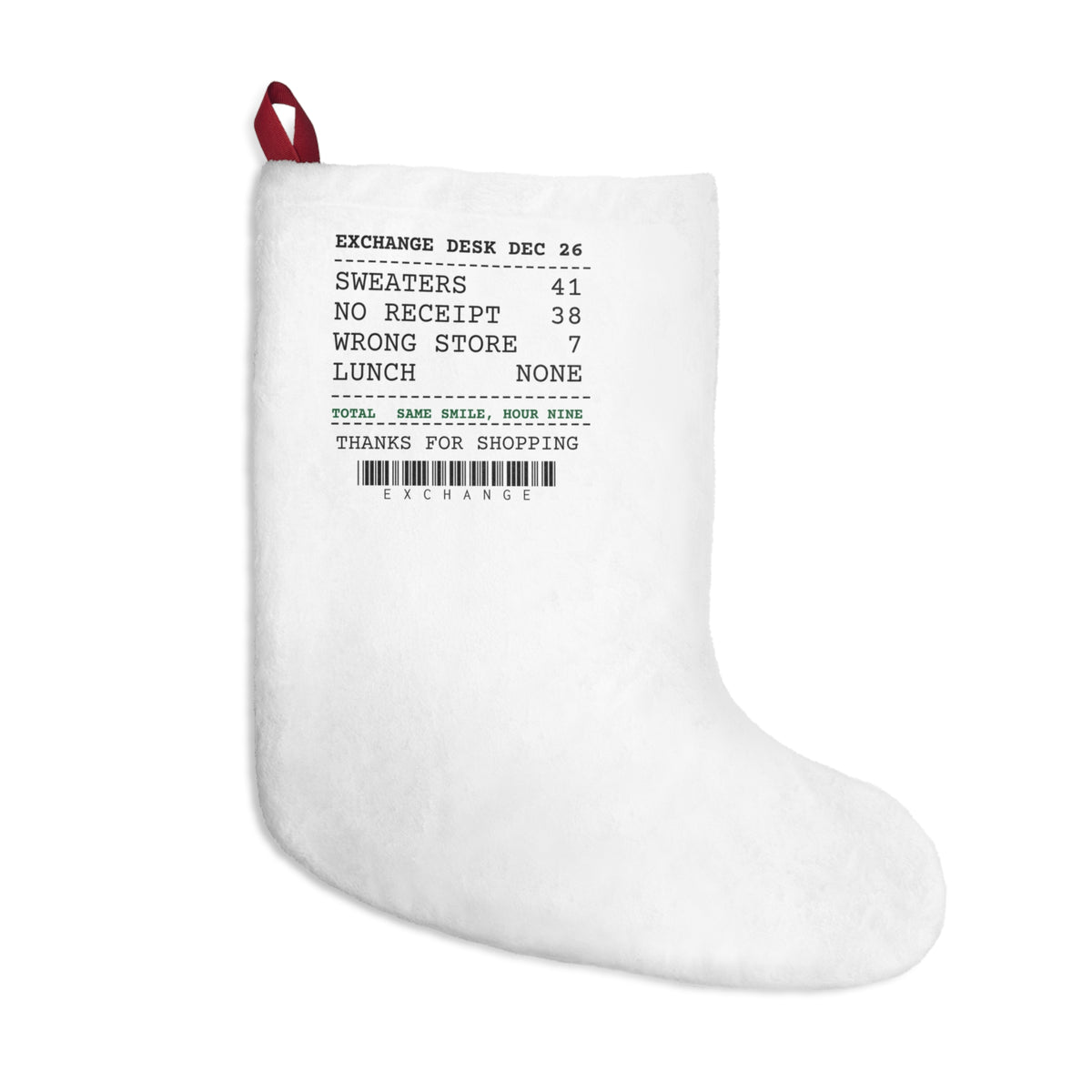 Funny Christmas Retail Christmas Stocking No Receipt 38 Wrong Store 7