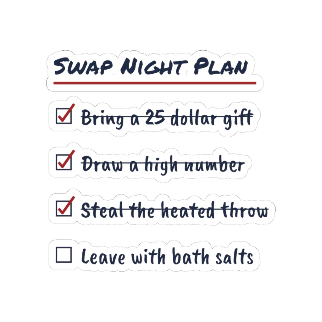 Funny White Elephant Sticker Swap Night Plan Checklist