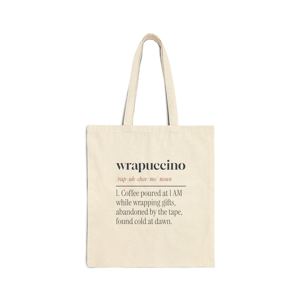 Funny Christmas Tote Bag Wrapuccino Definition For Late Night Wrappers