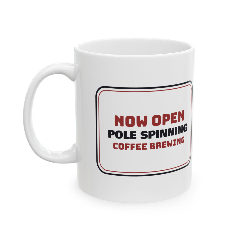Funny Barber Mug Pole Spinning Coffee Brewing Barber Sign For Barbers