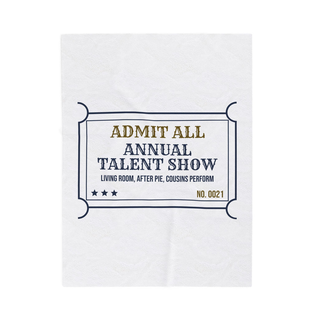 Funny Family Christmas Throw Blanket Annual Talent Show Ticket