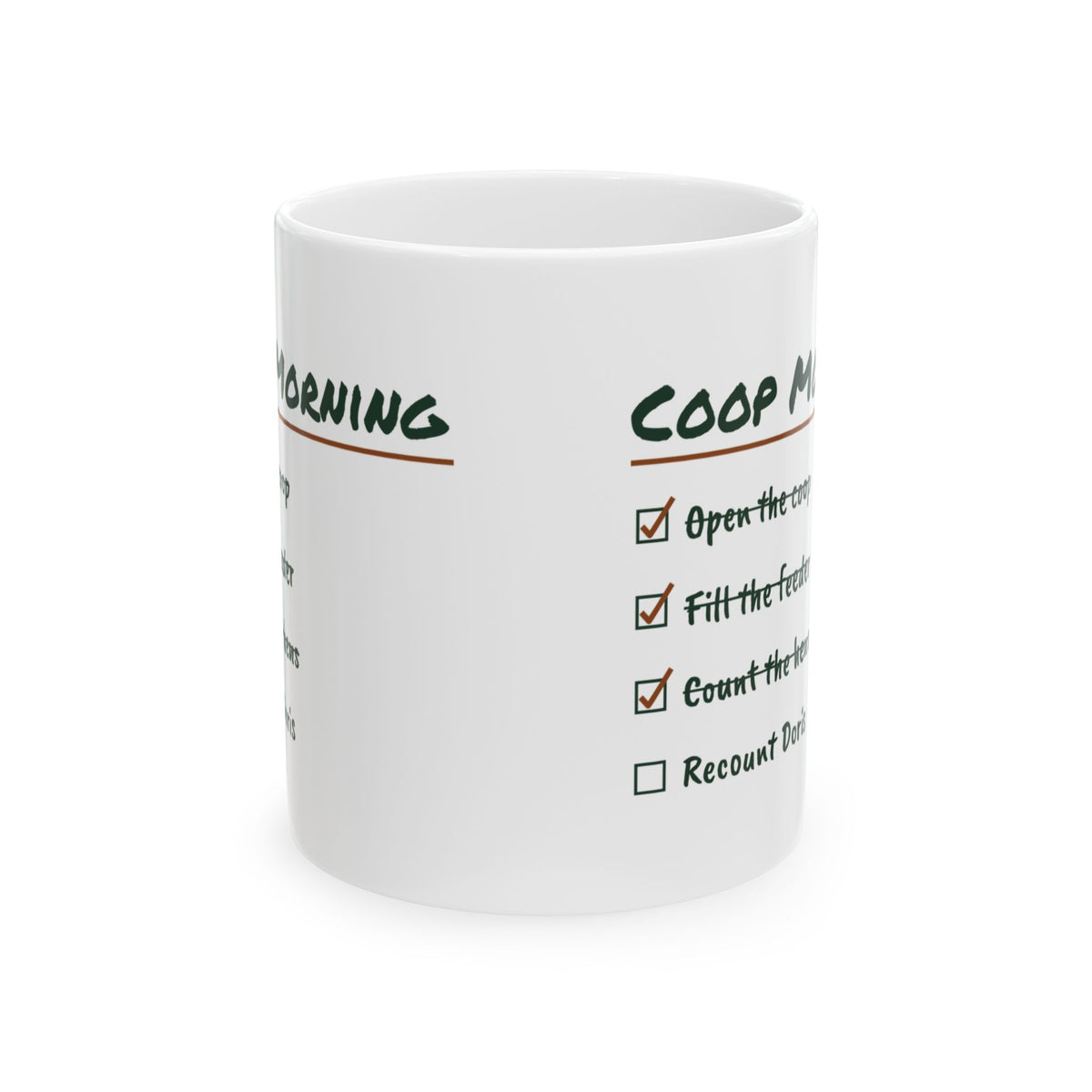 Funny Chicken Coffee Mug Coop Morning Recount Doris For Chicken Keepers