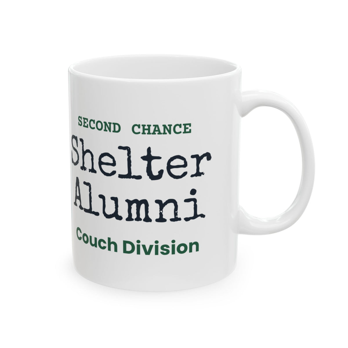 Funny Rescue Dog Coffee Mug Shelter Alumni Couch Division