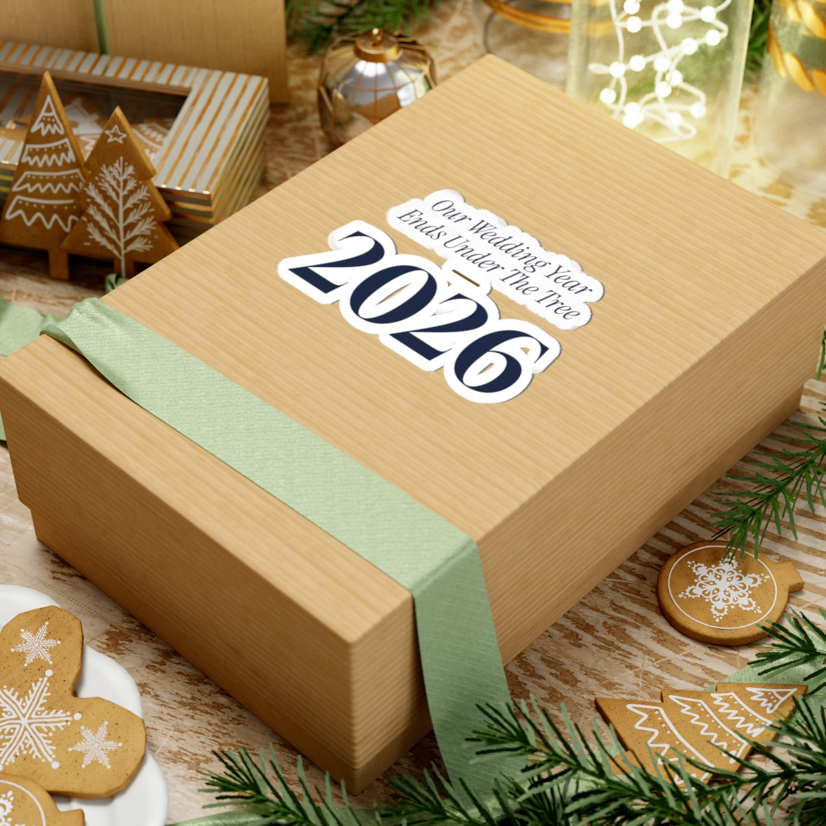 Christmas Sticker Our Wedding Year Ends Under The Tree 2026