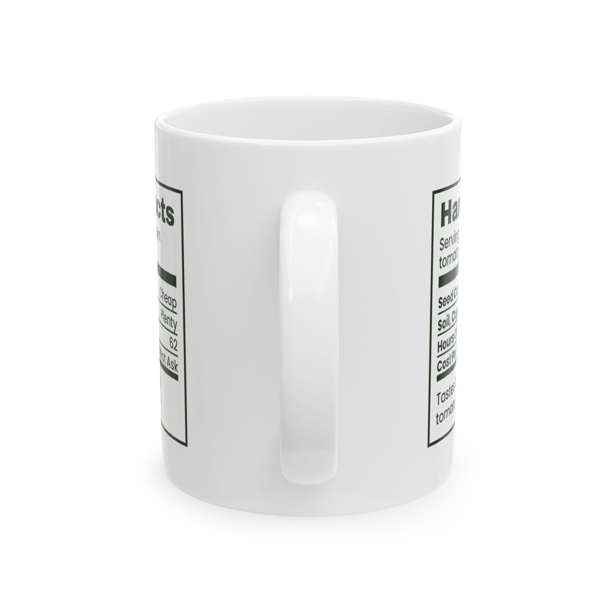 Funny Gardening Coffee Mug Harvest Facts Nutrition Label For Gardeners