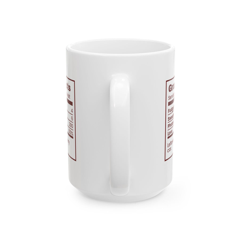 Funny Christmas Grandma Coffee Mug Grandma Facts Nutrition Label