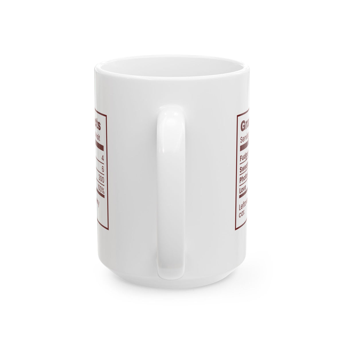 Funny Christmas Grandma Coffee Mug Grandma Facts Nutrition Label