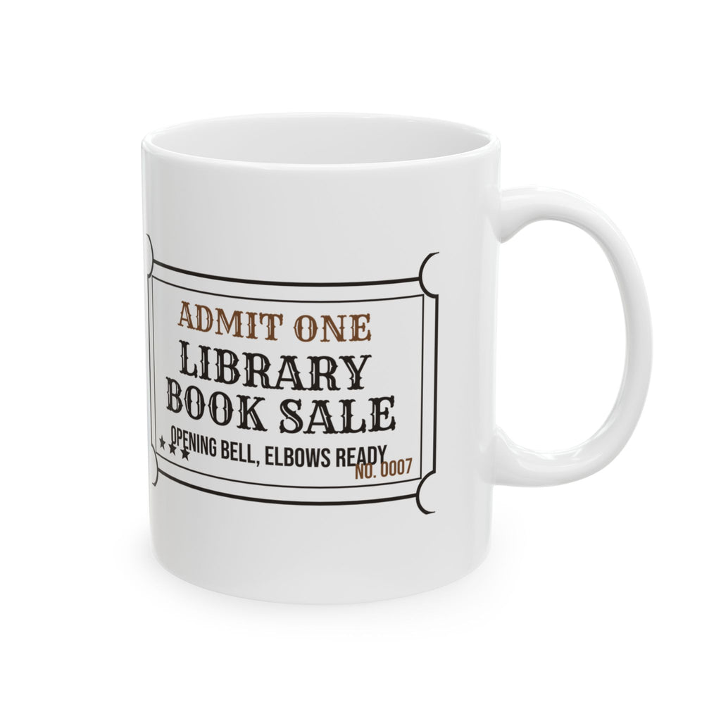 Funny Book Lover Coffee Mug Library Book Sale Elbows Ready For Readers