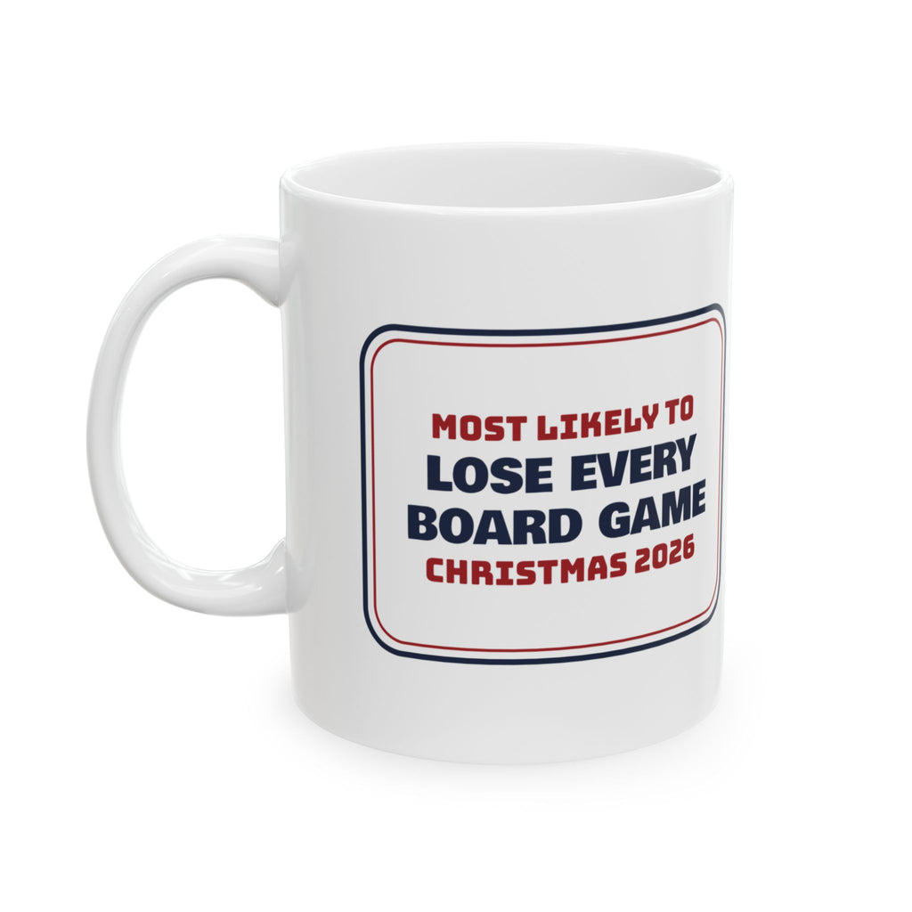 Funny Family Christmas Coffee Mug Most Likely To Lose Every Board Game