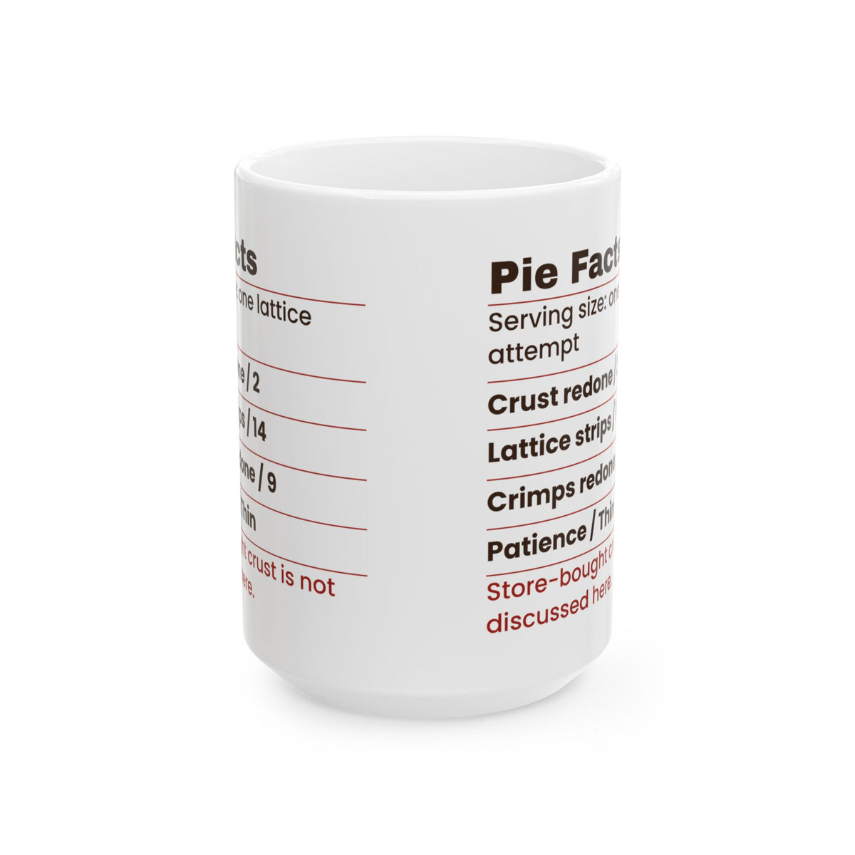 Funny Baking Coffee Mug Pie Facts Crimps Redone For Pie Bakers