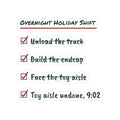 Funny Retail Christmas Sticker Overnight Holiday Shift Checklist
