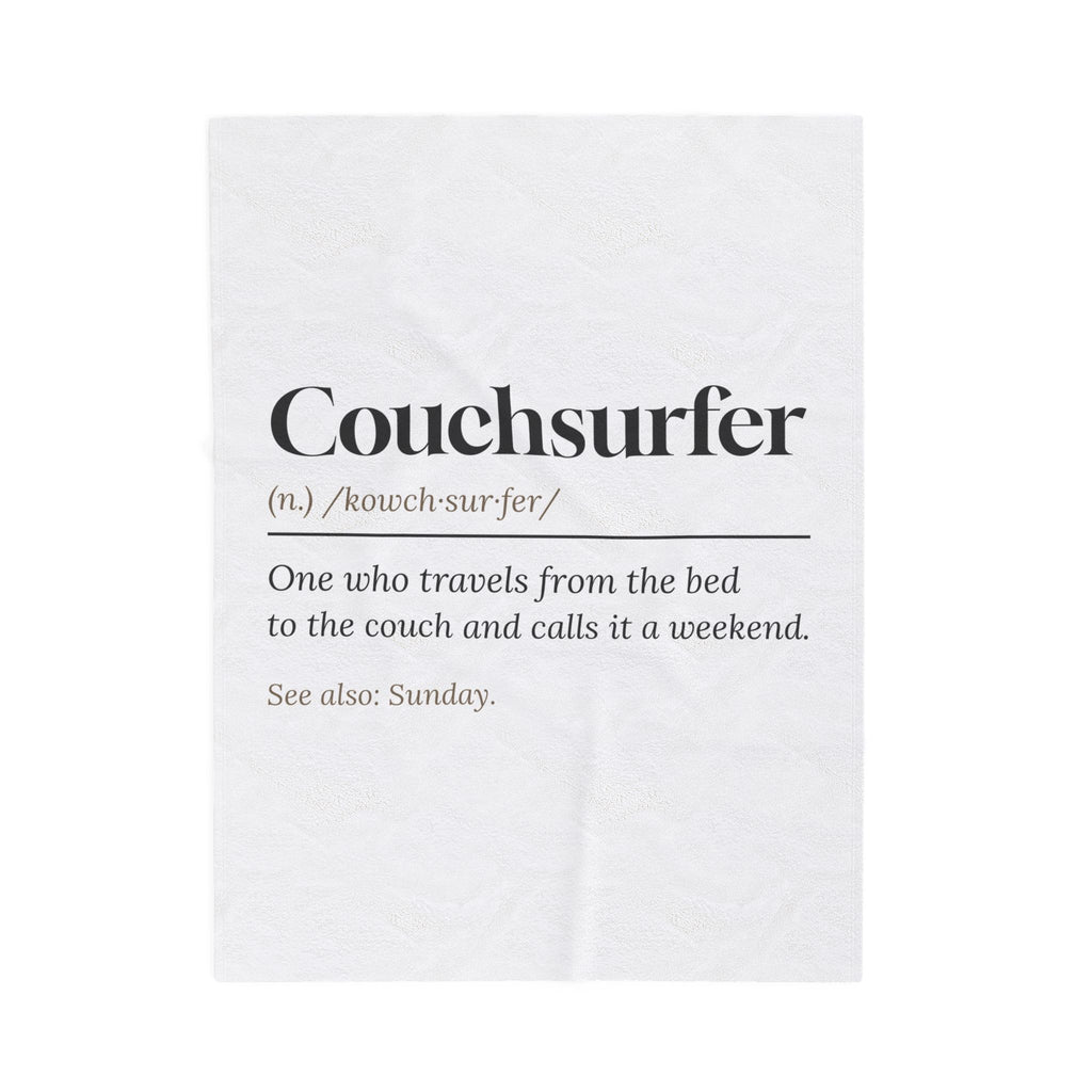 Funny Lazy Weekend Throw Blanket Couchsurfer Definition