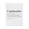 Funny Lazy Weekend Throw Blanket Couchsurfer Definition