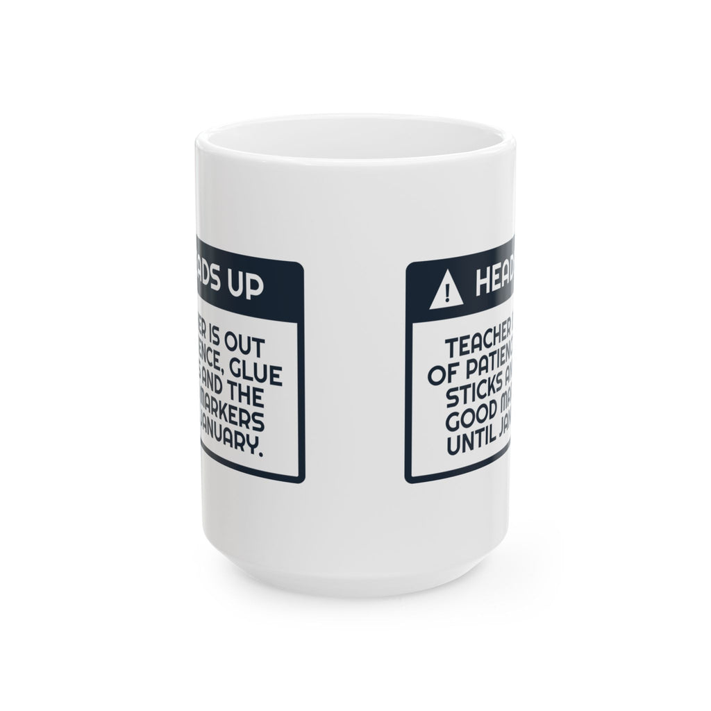 Funny Christmas Teacher Coffee Mug Out Of Glue Sticks Until January