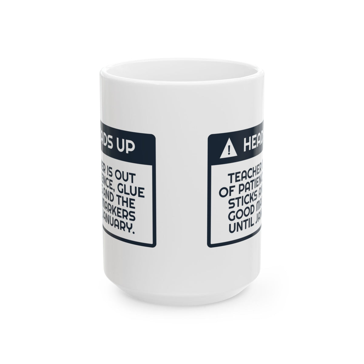 Funny Christmas Teacher Coffee Mug Out Of Glue Sticks Until January