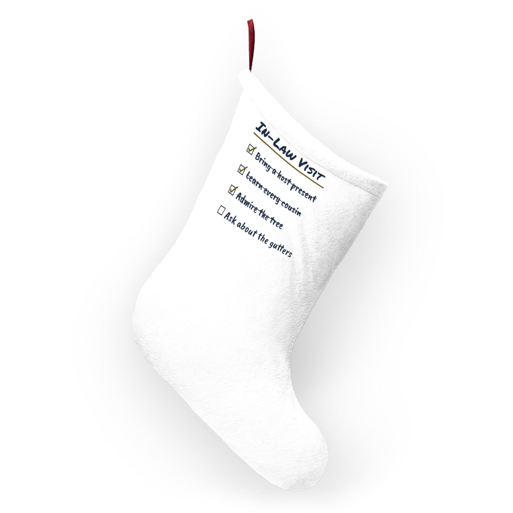 Funny Christmas Stocking In-Law Visit Checklist Ask About The