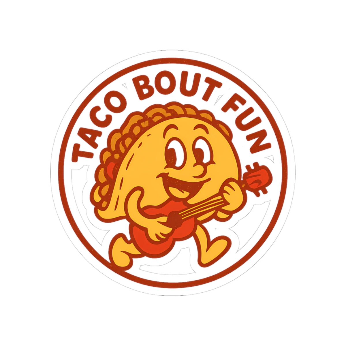 Taco Bout Fun Funny Retro Taco Pun Sticker