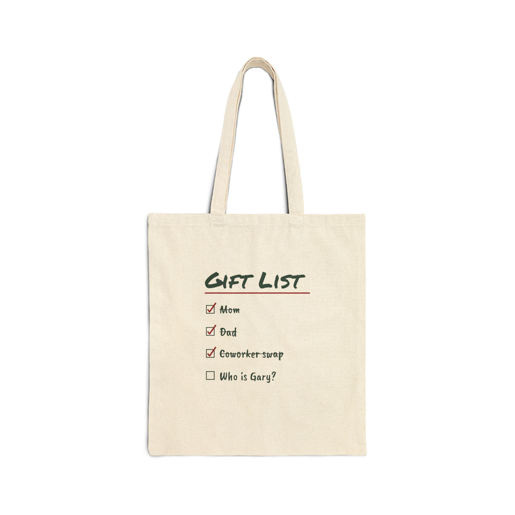 Funny Christmas Tote Bag Gift List Who Is Gary For Shoppers