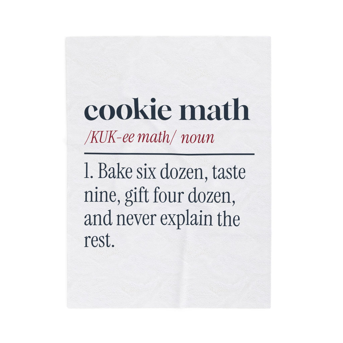Funny Christmas Baking Throw Blanket Cookie Math Dictionary Definition