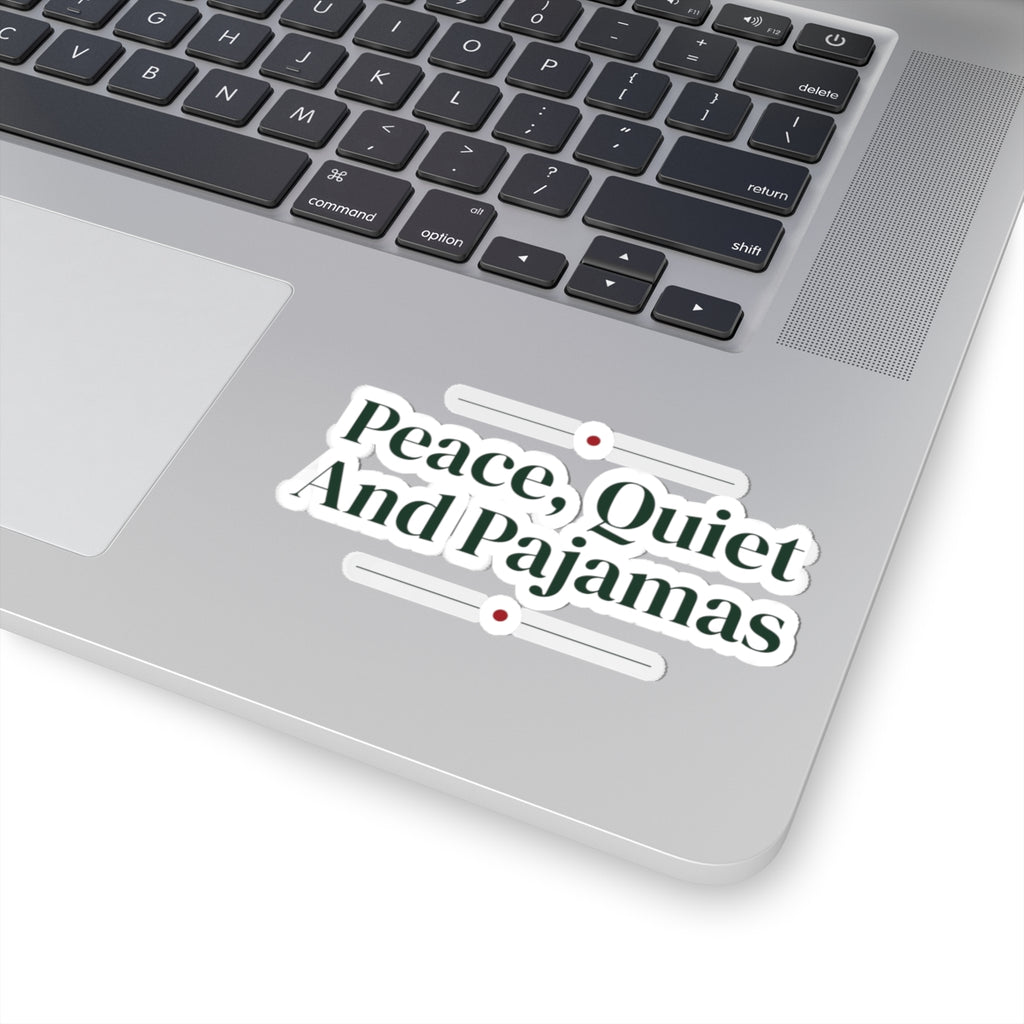 Christmas Sticker Peace Quiet And Pajamas For Introverts
