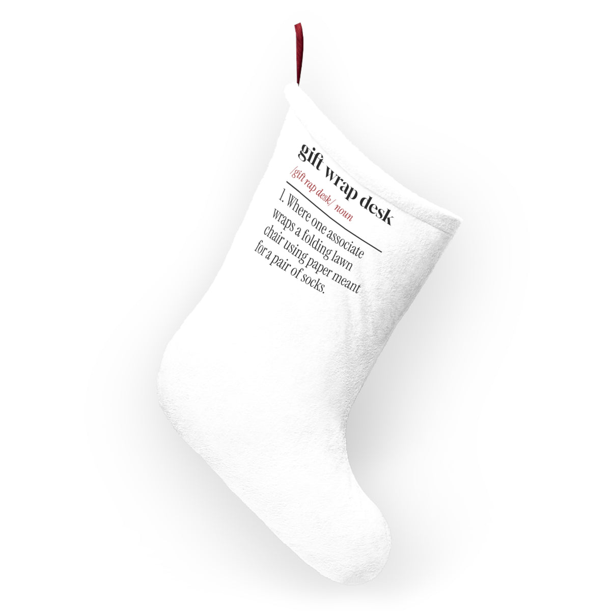 Funny Christmas Retail Christmas Stocking Gift Wrap Desk Dictionary